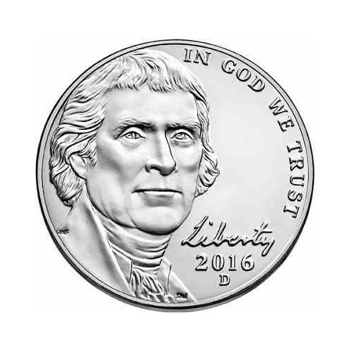 سکه 5 سنت - نیکل مس - آمریکا 2016 غیر بانکی