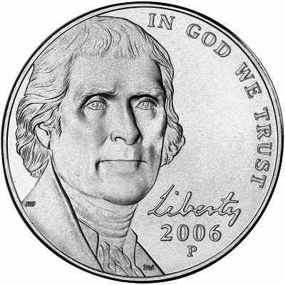 سکه 5 سنت - نیکل مس - آمریکا 2007 غیر بانکی