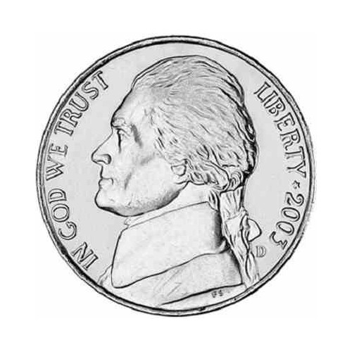 سکه 5 سنت - نیکل مس - آمریکا 2003 غیر بانکی