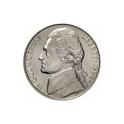 سکه 5 سنت - نیکل مس - آمریکا  1998غیر بانکی