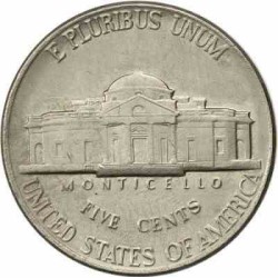 سکه 5 سنت - نیکل مس - آمریکا  1991غیر بانکی