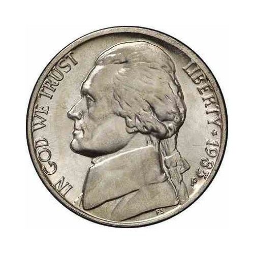 سکه 5 سنت - نیکل مس - آمریکا  1985غیر بانکی