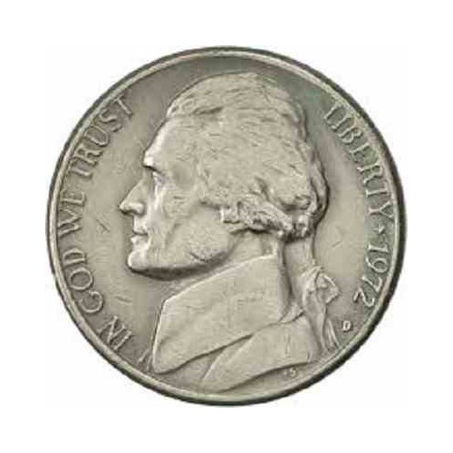 سکه 5 سنت - نیکل مس - آمریکا  1972غیر بانکی