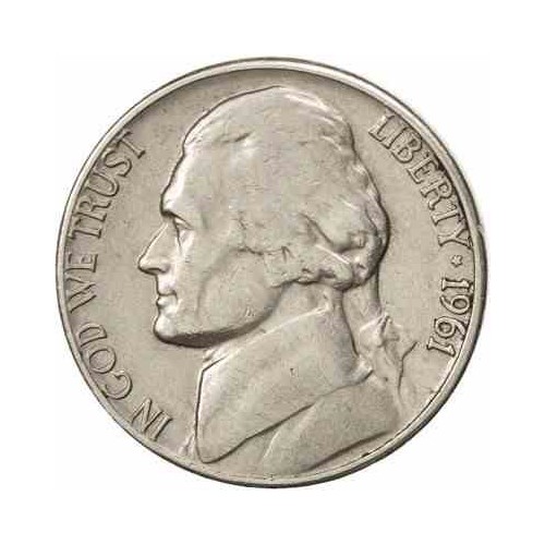 سکه 5 سنت - نیکل مس - آمریکا  1964غیر بانکی