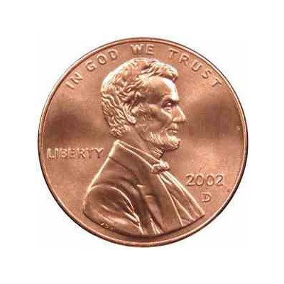 سکه 1 سنت - برنجی - آمریکا 2002 غیر بانکی