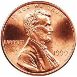سکه 1 سنت - برنجی - آمریکا 1999غیر بانکی