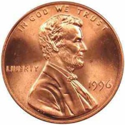 سکه 1 سنت - برنجی - آمریکا 1996غیر بانکی