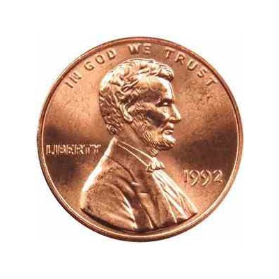 سکه 1 سنت - برنجی - آمریکا 1992غیر بانکی