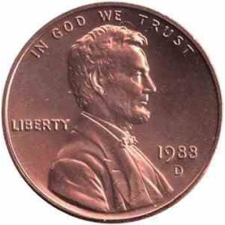 سکه 1 سنت - برنجی - آمریکا 1988غیر بانکی