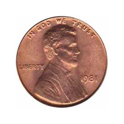 سکه 1 سنت - برنجی - آمریکا 1981غیر بانکی