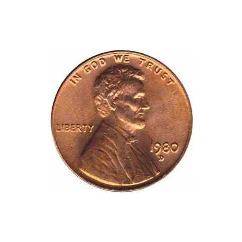 سکه 1 سنت - برنجی - آمریکا 1980غیر بانکی