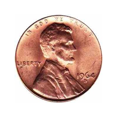 سکه 1 سنت - برنجی - آمریکا 1964غیر بانکی