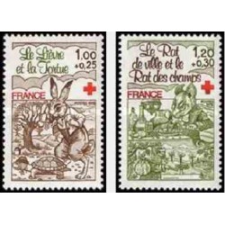 2 عدد تمبر صلیب سرخ  - تابلو - فرانسه 1978