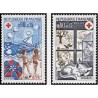 2 عدد تمبر صلیب سرخ  - فرانسه 1974