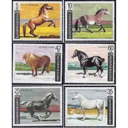 6 عدد تمبر اسبها - بلغارستان 1991