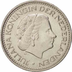 سکه 1 گلدن - نیکل - هلند 1973غیر بانکی