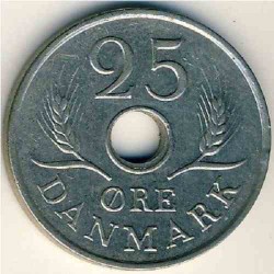 سکه 25 اور- مس نیکل -دانمارک 1972غیر بانکی