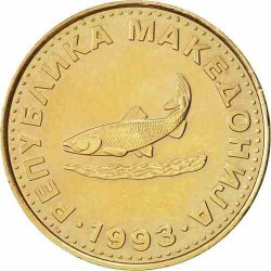 سکه 2 دینار - برنجی - مقدونیه 1993غیر بانکی