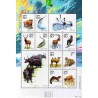 مینی شیت حیاط وحش با 10 تمبر و 2 تمبر دکوری - چین 2001