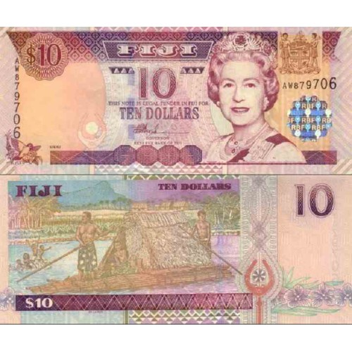 اسکناس 10 دلار - فیجی 2002 سریال دو جرفی اسکناس 10 دلار - فیجی 2002 سریال دو جرفی