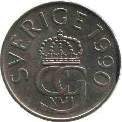 سکه 5 کرون - نیکل مس - سوئد 1990 غیر بانکی