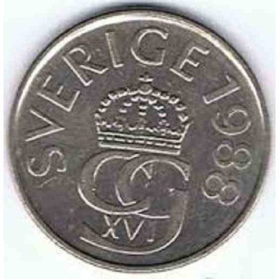 سکه 5 کرون - نیکل مس - سوئد 1988 غیر بانکی