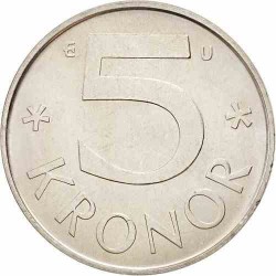 سکه 5 کرون - نیکل مس - سوئد 1987 غیر بانکی