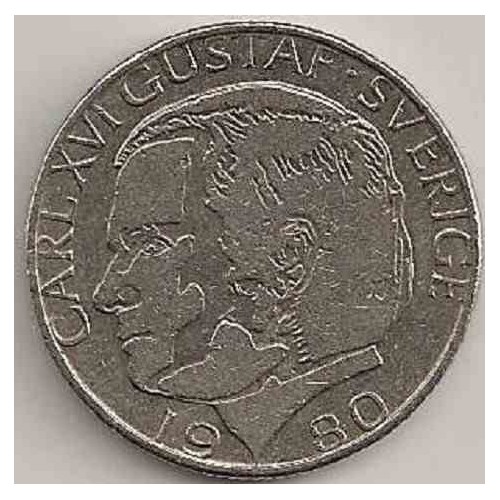 سکه 1 کرون - نیکل مس - سوئد 1980 غیر بانکی