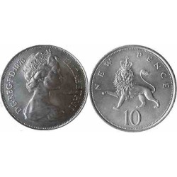 سکه 10 پنس نیکل مس - انگلیس 1976 غیر بانکی