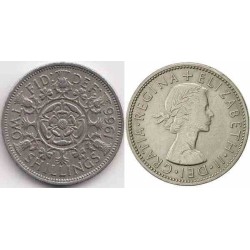 سکه 2 شیلینگ - نیکل مس - انگلیس 1966 غیر بانکی