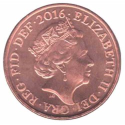 سکه 2 پنس مس روکش استیل - انگلیس 2016 غیر بانکی