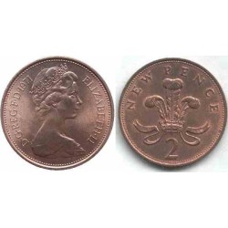 سکه 2 پنس برنزی - انگلیس 1971 غیر بانکی