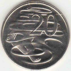 سکه 20 سنت نیکل مس - استرالیا 1975 غیر بانکی