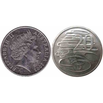 سکه 20 سنت نیکل مس - استرالیا 2008 غیر بانکی