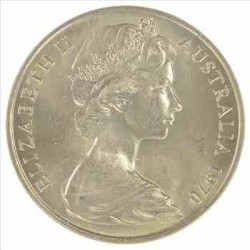 سکه 20 سنت نیکل مس - استرالیا 1970 غیر بانکی