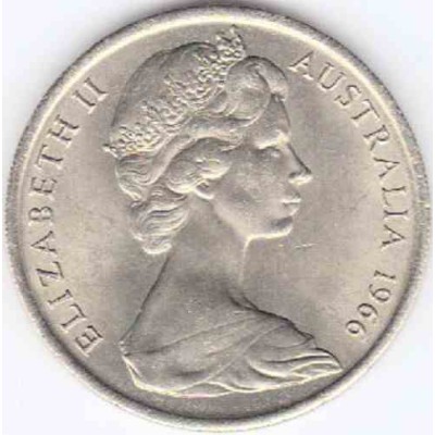 سکه 20 سنت نیکل مس - استرالیا 1966 غیر بانکی