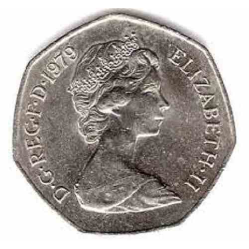 سکه 50 پنس نیکل مس - انگلیس 1979 غیر بانکی