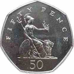 سکه 50 پنس نیکل مس - انگلیس 1979 غیر بانکی