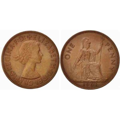 سکه 1 پنی برنزی - انگلیس 1966