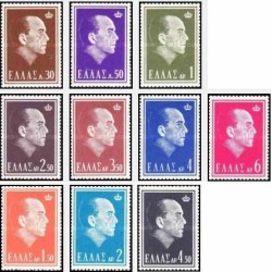 10 عدد تمبر یادبود شاه پائول -  یونان 1964 قیمت 10 دلار