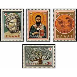 4 عدد تمبر کنگره بین المللی صلیب سرخ -  یونان 1959 توضیح دارد