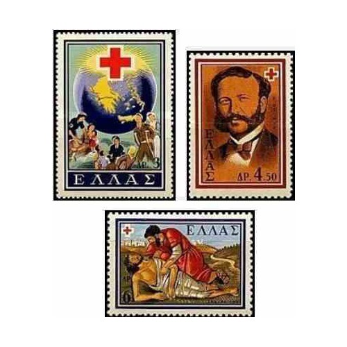 3 عدد تمبر کنگره بین المللی صلیب سرخ -  یونان 1959 قیمت 12.8 دلار