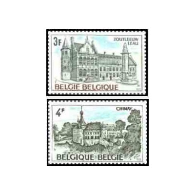 2 عدد تمبر توریسم - بلژیک 1973