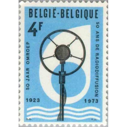 1 عدد تمبر 50مین سال پخش رادیو بلژیک - بلژیک 1973