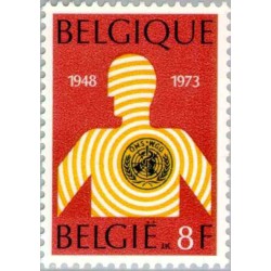 1 عدد تمبر 25مین سالروز سازمان بهداشت جهانی - WHO - بلژیک 1973