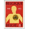 1 عدد تمبر 25مین سالروز سازمان بهداشت جهانی - WHO - بلژیک 1973