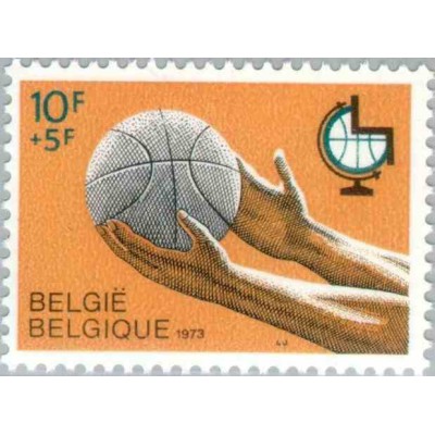 1 عدد تمبر ورزشی خیریه - بلژیک 1973