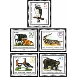 5 عدد تمبر حیوانات حفاظت شده - جمهوری دموکراتیک آلمان 1985