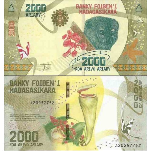 اسکناس 2000 آریاری - ماداگاسکار 2017 اسکناس 2000 آریاری - ماداگاسکار 2017