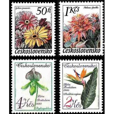 4 عدد تمبر نمایشگاه گل براتیسلاوا و اولوموک - چک اسلواکی 1980 قیمت 7 دلار
